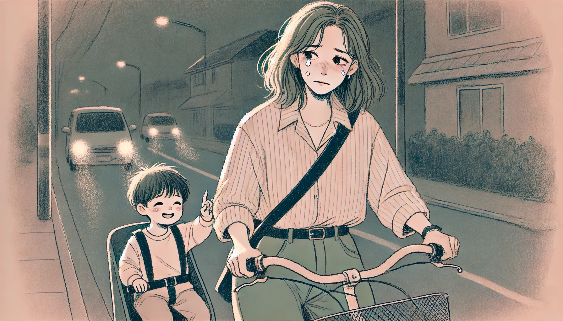 自転車を漕ぎながら泣くのは、親の心が限界を迎えた証