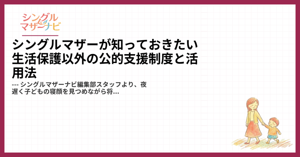 シングルマザーが知っておきたい生活保護以外の公的支援制度と活用法1