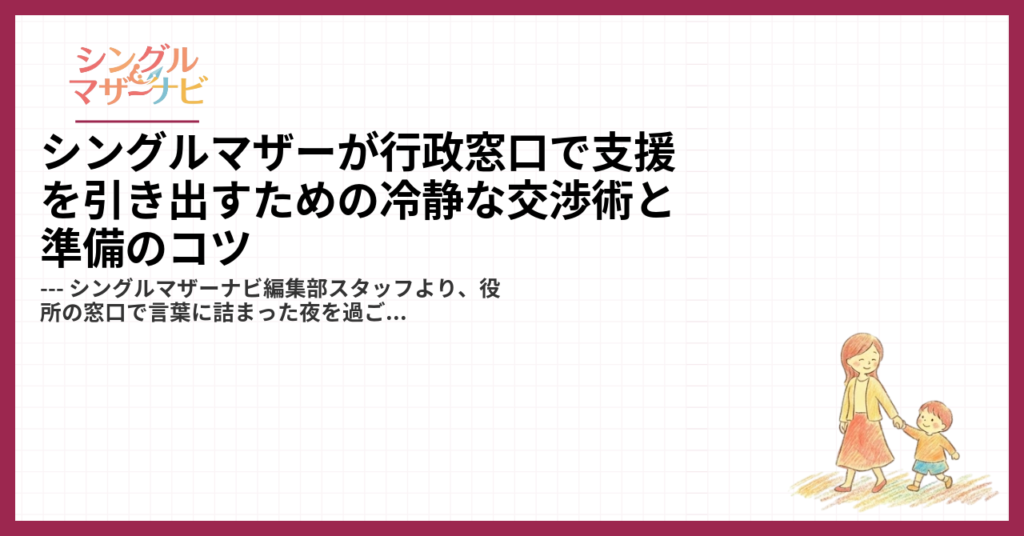 シングルマザーが行政窓口で支援を引き出すための冷静な交渉術と準備のコツ1
