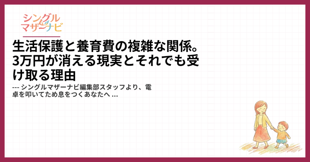 生活保護と養育費の複雑な関係。3万円が消える現実とそれでも受け取る理由1