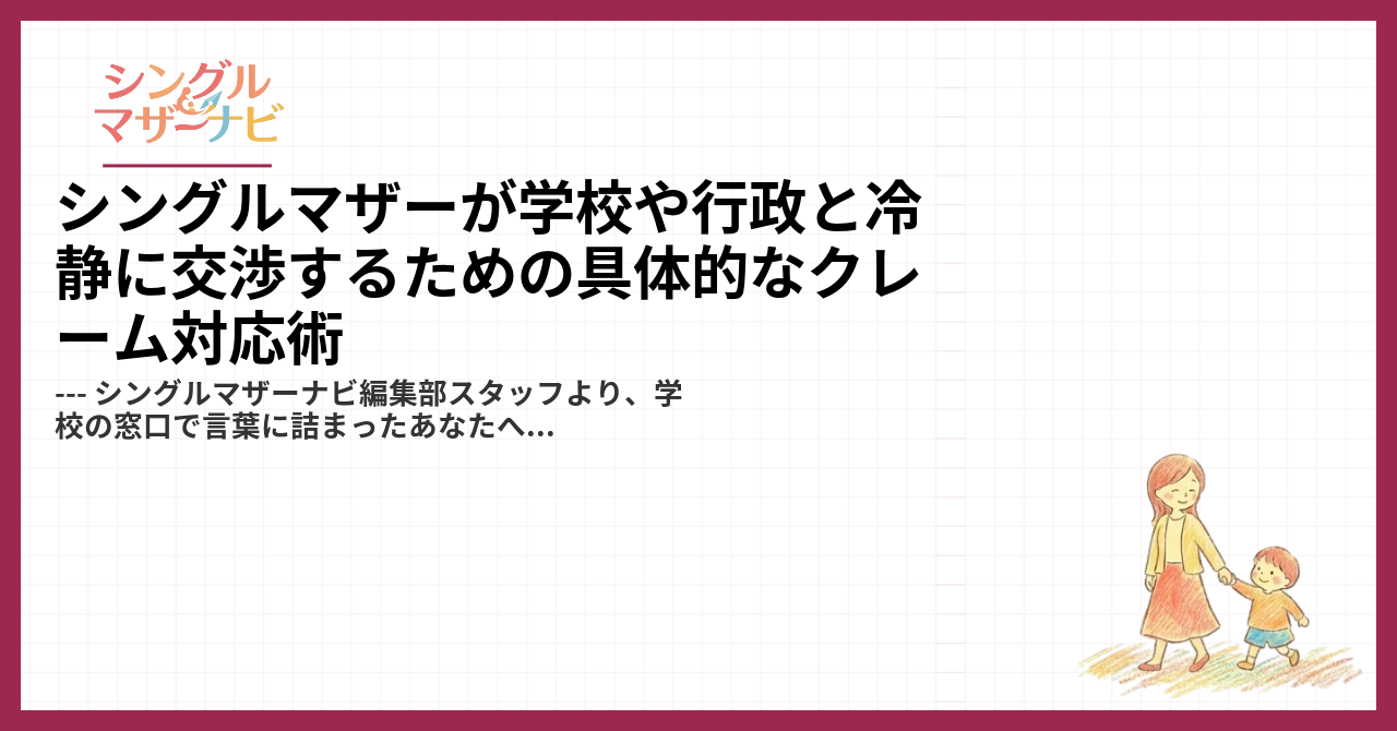 シングルマザーが学校や行政と冷静に交渉するための具体的なクレーム対応術1