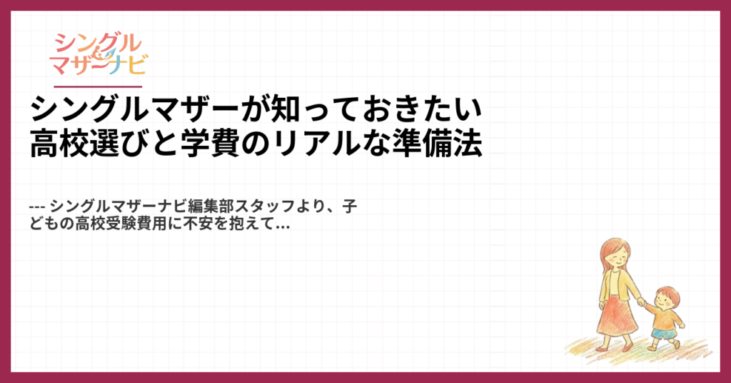 シングルマザーが知っておきたい高校選びと学費のリアルな準備法1