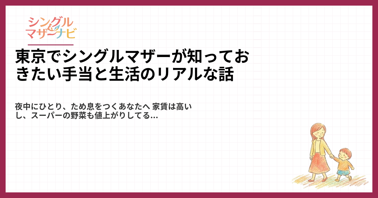 東京でシングルマザーが知っておきたい手当と生活のリアルな話1